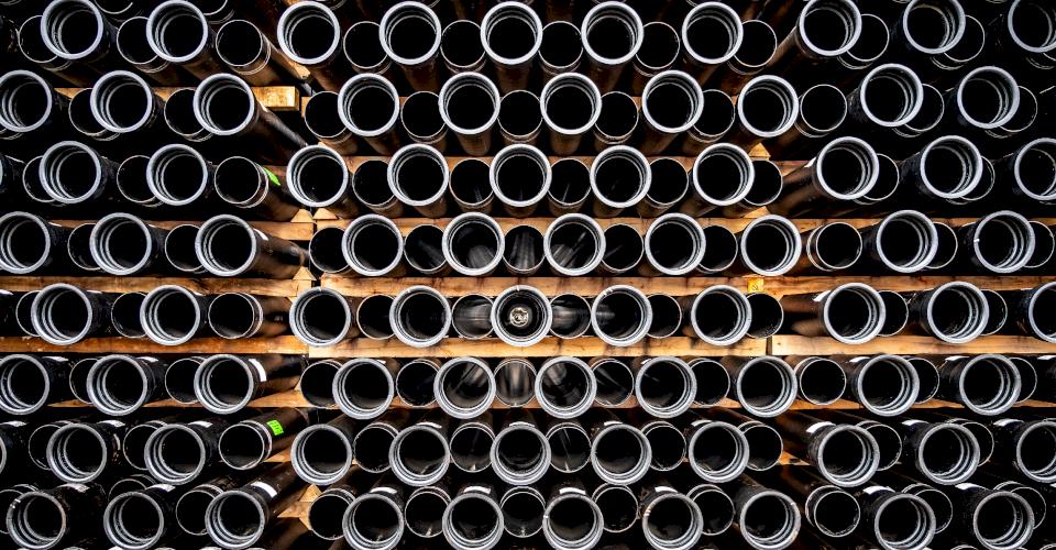 Bundle of Ductile Iron Pipe