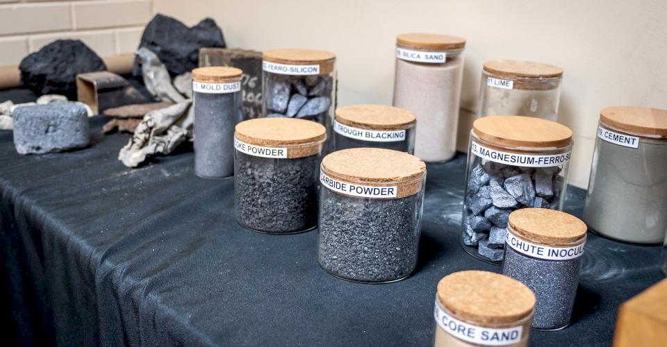 Samples of raw materials.
