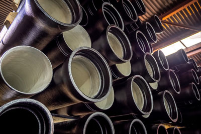 Bundle of Cement-Lined Ductile Iron Pipe.