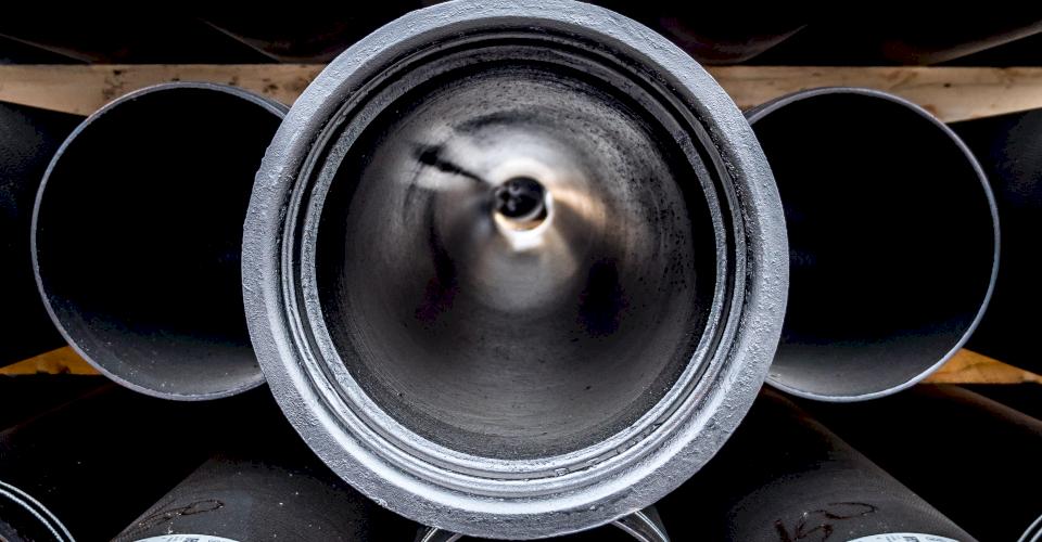 Today's modern cement-mortar lined Ductile iron pipe.