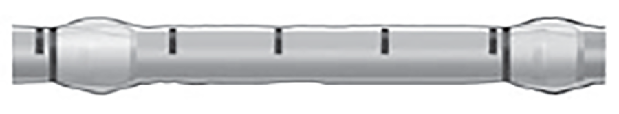 The diagram above shows the method for installing V-Bio preferred by most utilities and contractors, one length of polyethylene tube, overlapped at the joints is used for each length of pipe.