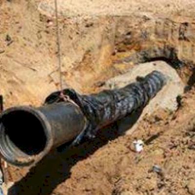 DI pipe in a Bentonite slurry.