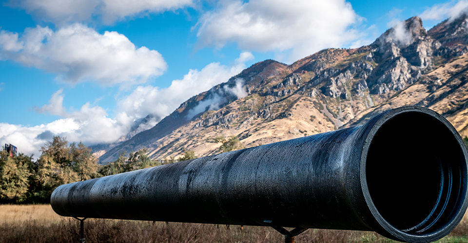 A piece of Ductile iron pipe.