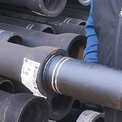 A TR Flex plain end will go into a Tyton pipe straight, but it will not  deflect.