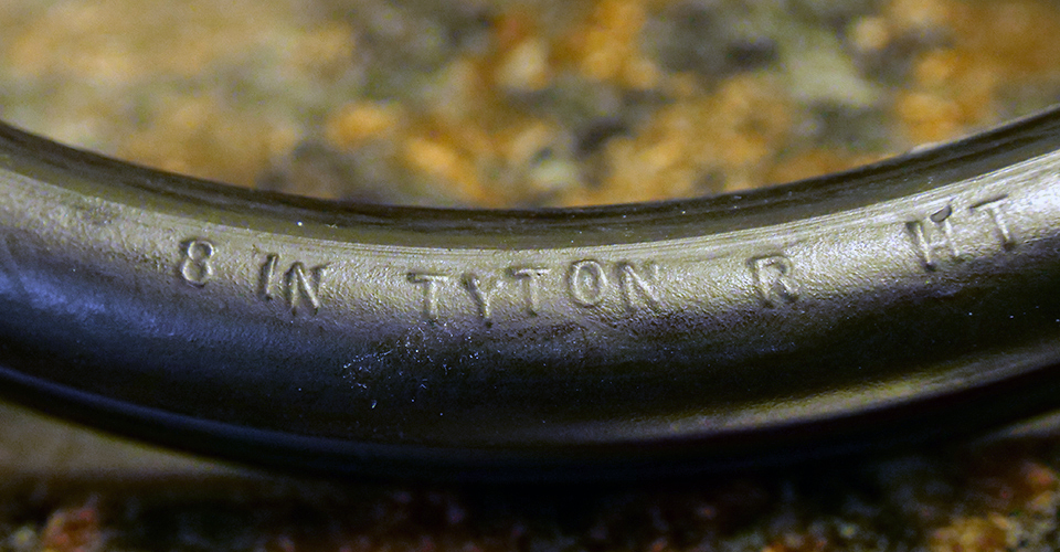 Push-on joint gaskets all have the size, type, molded into the side of the gasket in small letters.