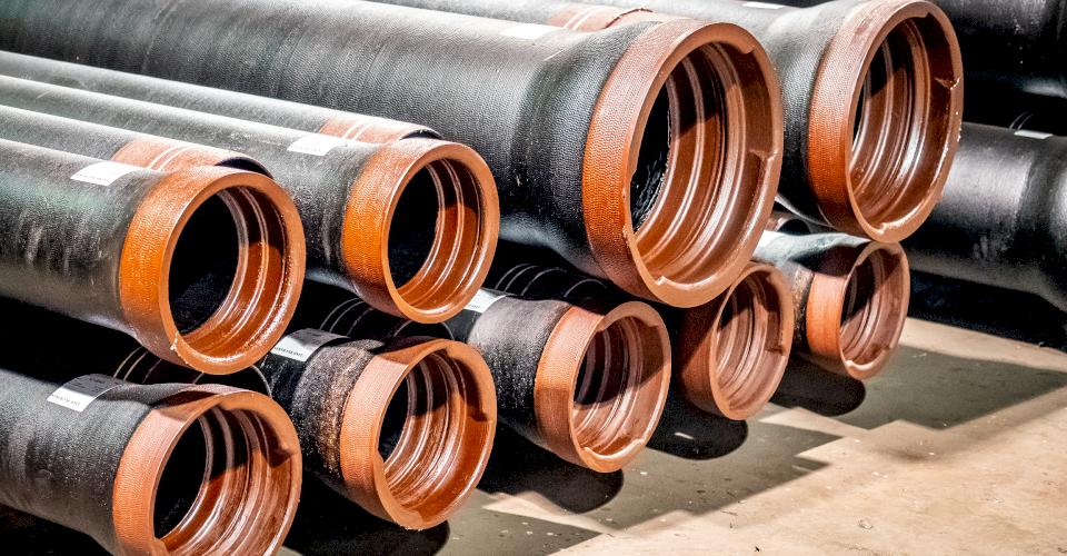 Stack of Ductile Iron Pipe with Protecto 401.