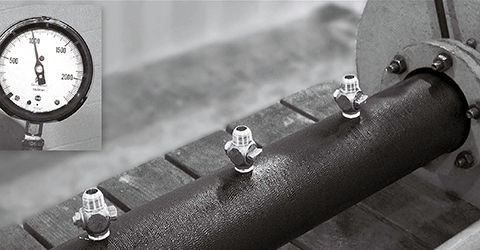 DIPRA's direct tapping test were done on 4' DI pipe, 6" in diameter.