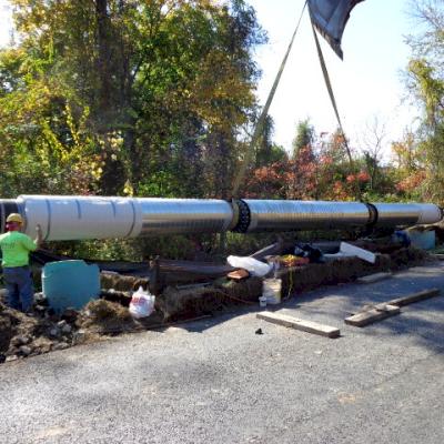 24" Long Span pipe installation, New Jersey.