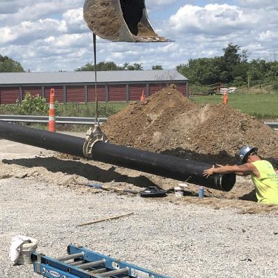 12" Ductile iron pipe installation.