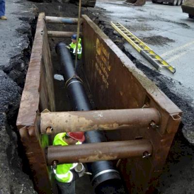 12" Ductile iron pipe installation.