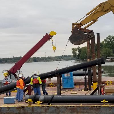 A lake crossing with Ball and Socket in Indiana.